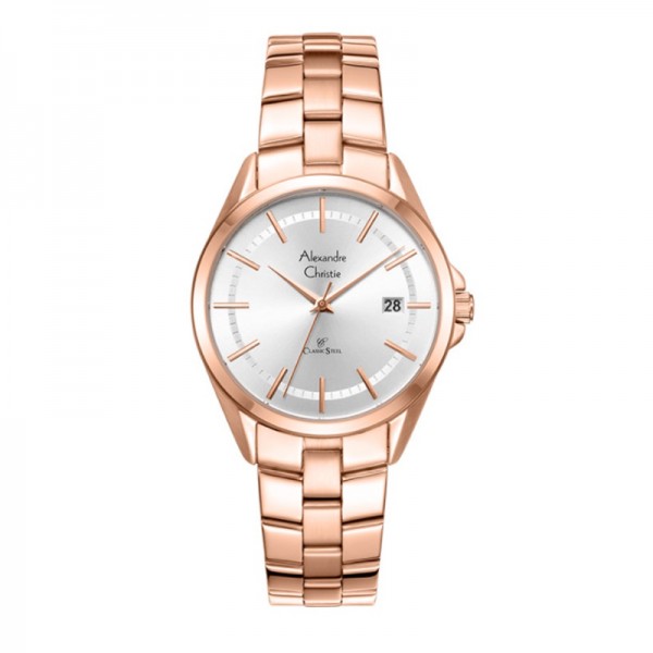 Alexandre Christie AC 8652 Rosegold White Lady LDBRGSL